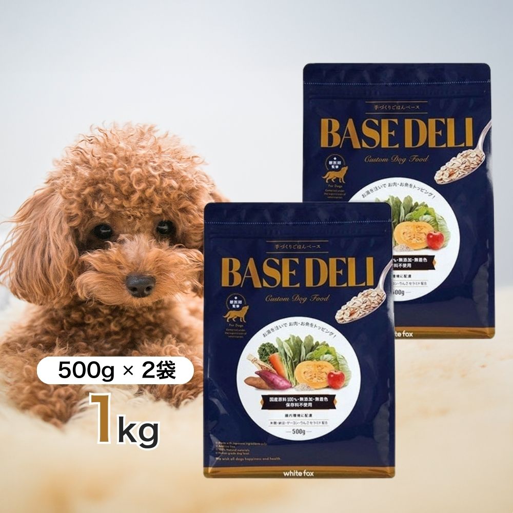 愛犬用 手づくりごはんベース BASE DELI ベースデリ 500g ペットフード ドッグフード 餌 エサ 犬 子犬 成犬 高齢犬 一般食 トッピングにも 腸内環境 消化を助ける 肌の保湿 偏食気味 食欲不振 500グラム