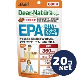 「セット販売」「アサヒグループ食品」ディアナチュラスタイル　EPA&times;DHA＋ナットウキナーゼ　60日　20個セット｜薬のファインズファルマ店