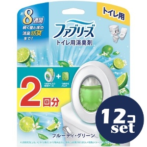 「セット販売」「P&Gジャパン」ファブリーズトイレ用消臭剤フルーティグリーン　本体＋つめかえ【6.3ml×2個パック】　12個セット