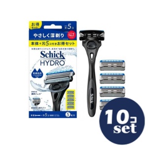 「セット販売」「シック」ハイドロ　普通肌　コンボパック　本体＋替刃5個　10個セット｜薬のファインズファルマ店