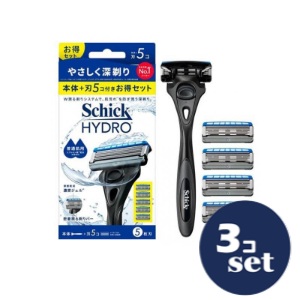 「セット販売」「シック」ハイドロ　普通肌　コンボパック　本体＋替刃5個　3個セット