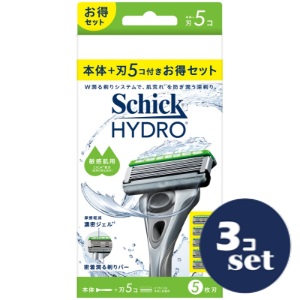 「セット販売」「シック」ハイドロ　敏感肌　コンボパック　本体＋替刃5個　3個セット｜薬のファインズファルマ店