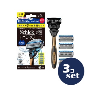「セット販売」「シック」ハイドロ　極普通肌　コンボパック　本体＋替刃5個　3個セット