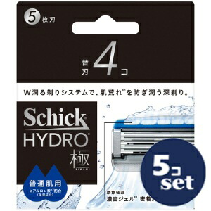 「セット販売」「シック」ハイドロ　極普通肌　替刃　4個入　5個セット