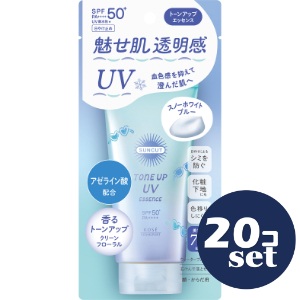 「セット販売」「コーセーコスメポート」サンカットR　トーンアップUV　エッセンス　スノーホワイトブルー　80g　20個セット｜薬のファインズファルマ店