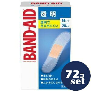 「セット販売」「KENVUE」バンドエイド　透明　Ｍサイズ　20枚　72個セット｜薬のファインズファルマ店