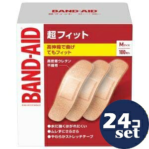 「セット販売」「KENVUE」バンドエイド　超フィット　Mサイズ　100枚　24個セット｜薬のファインズファルマ店