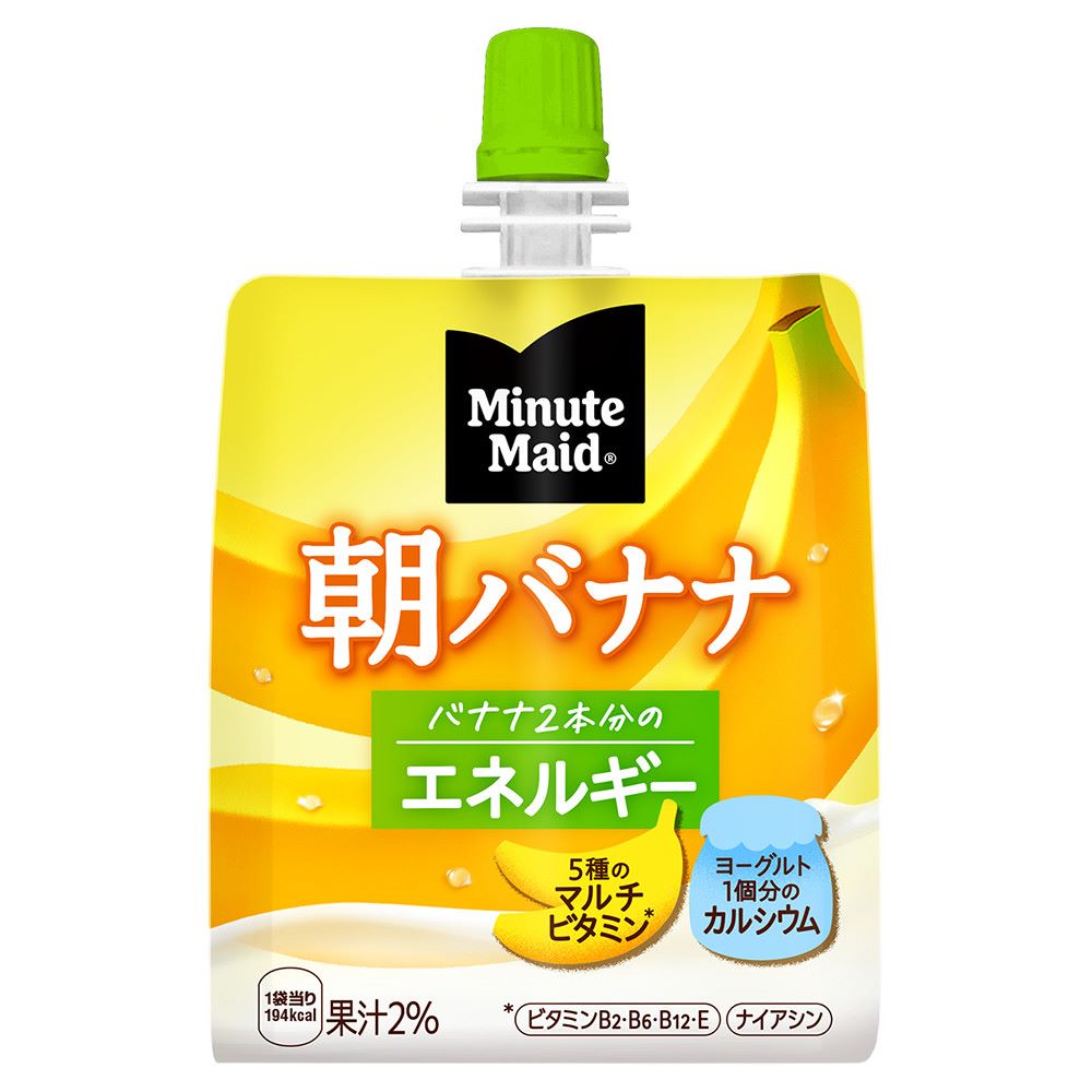 「コカ・コーラ社」　ミニッツメイド朝バナナ 180gパウチｘ48本「２ケースセット販売」