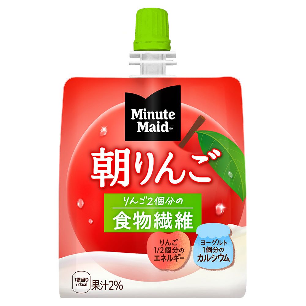 「コカ・コーラ社」　ミニッツメイド朝リンゴ 180gパウチｘ48本「２ケースセット販売」