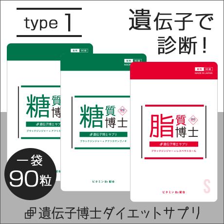 【定期購入】【type1】遺伝子博士ダイエットサプリ30日分 ダイエット ダイエットサプリ 肥満遺伝子 遺伝子検査【送料無料】