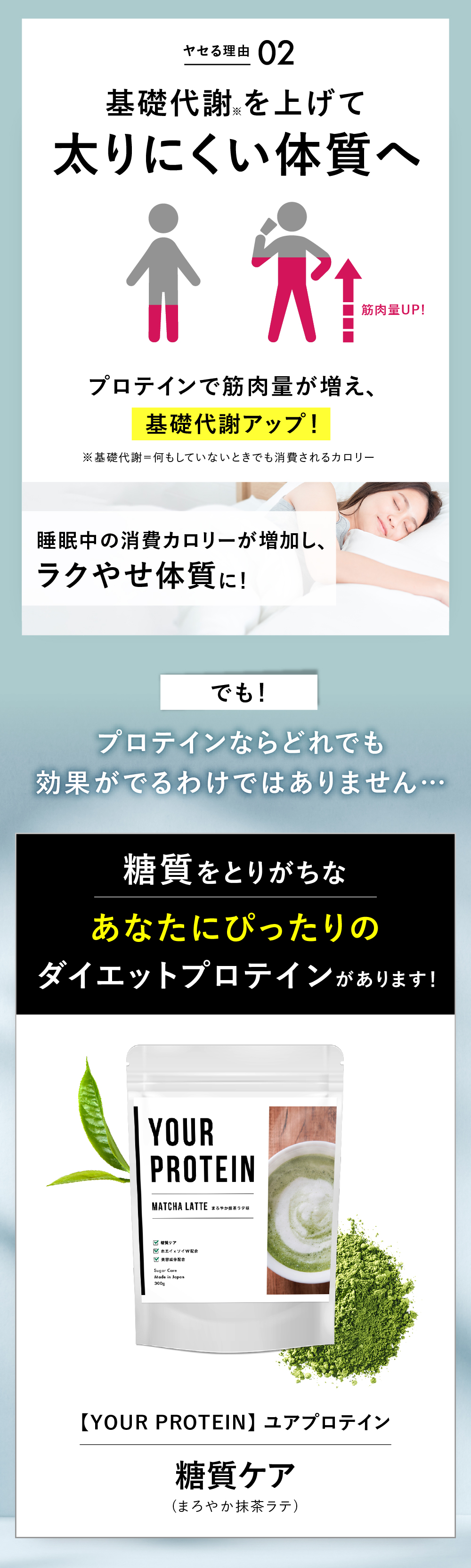 パーソナライズダイエットプロテイン Your 置き換え 糖質ケア Protein ソイプロテイン ダイエット ホエイプロテイン まろやか抹茶ラテ 減量