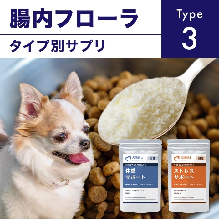 【定期購入】犬腸博士（わんちょうはかせ）ドクターサプリ【type3】 国産 無添加 ペット 肥満 ダイエット 腸内環境 老犬 小型犬 高齢犬 シニア犬 乳酸菌 酪酸菌