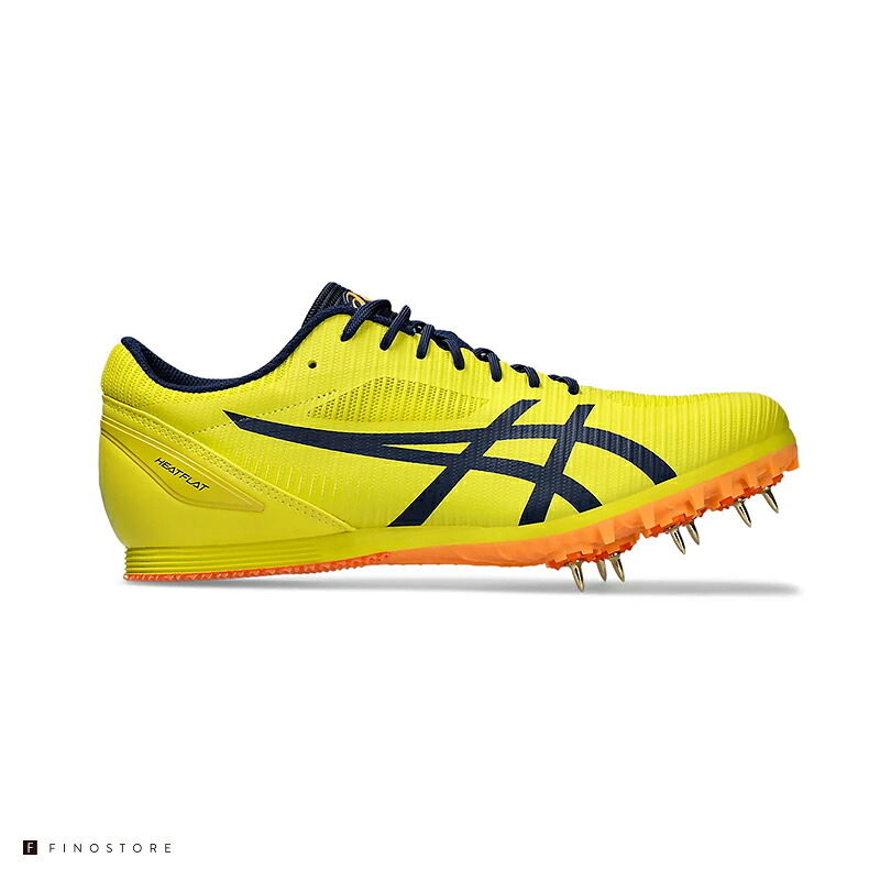 アシックス 100m～1500m ハードル 跳躍種目 陸上スパイク ヒートフラット 12（ASICS HEATFLAT 12）1093A195 750 ユニセックス BRIGHT YELLOW/BLUE EXPANSE｜Fino store