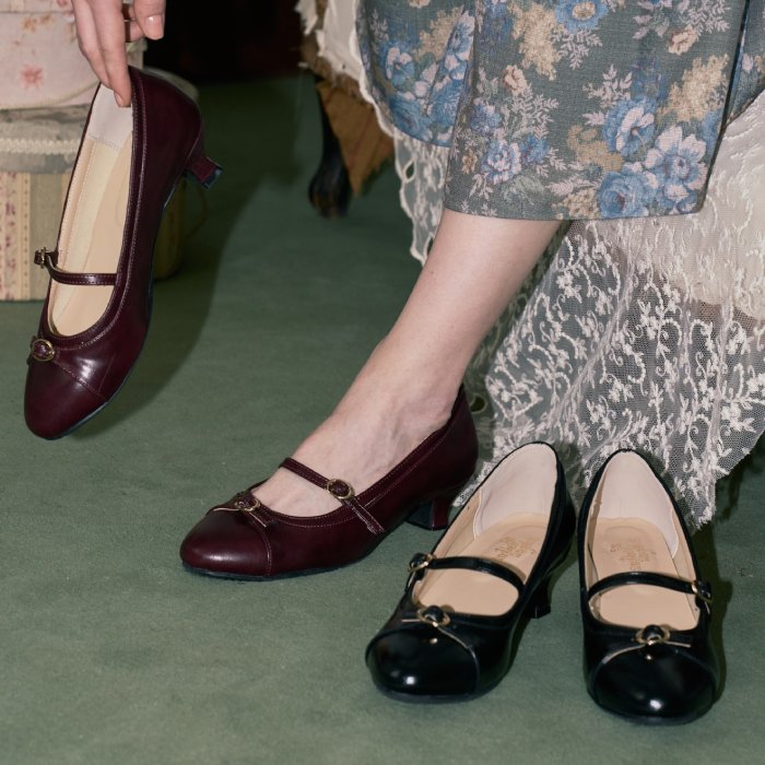 【SALE】 an another angelus 細ベルト 使い クラシカル パンプス / アンアナザーアンジェラス [55BA01c001]画像