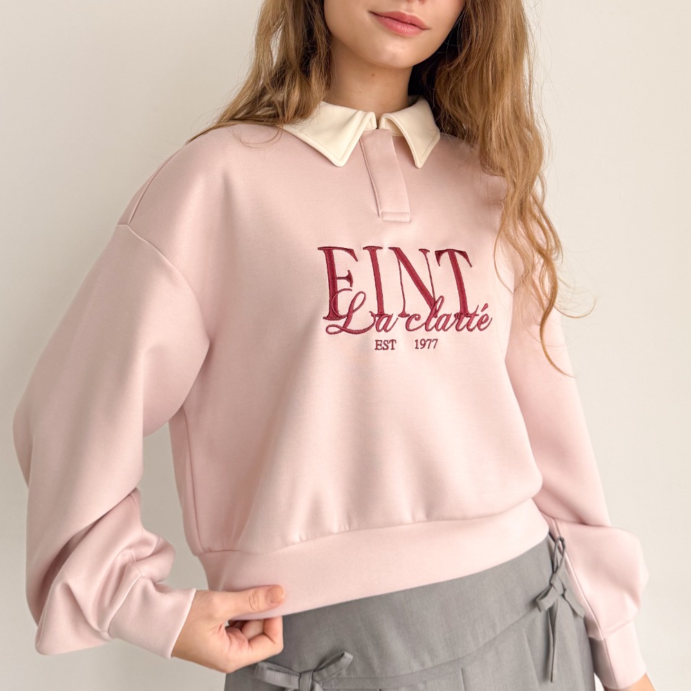 【P2倍&クーポン】 F i.n.t レディース スウェット フレンチ ロゴ 刺繍 クレリック 衿 付 長袖 スウェット / レトロ ガーリー クラシカル 上品 トレーナー 春 秋 長袖 Fint フィント [57AI03j001]