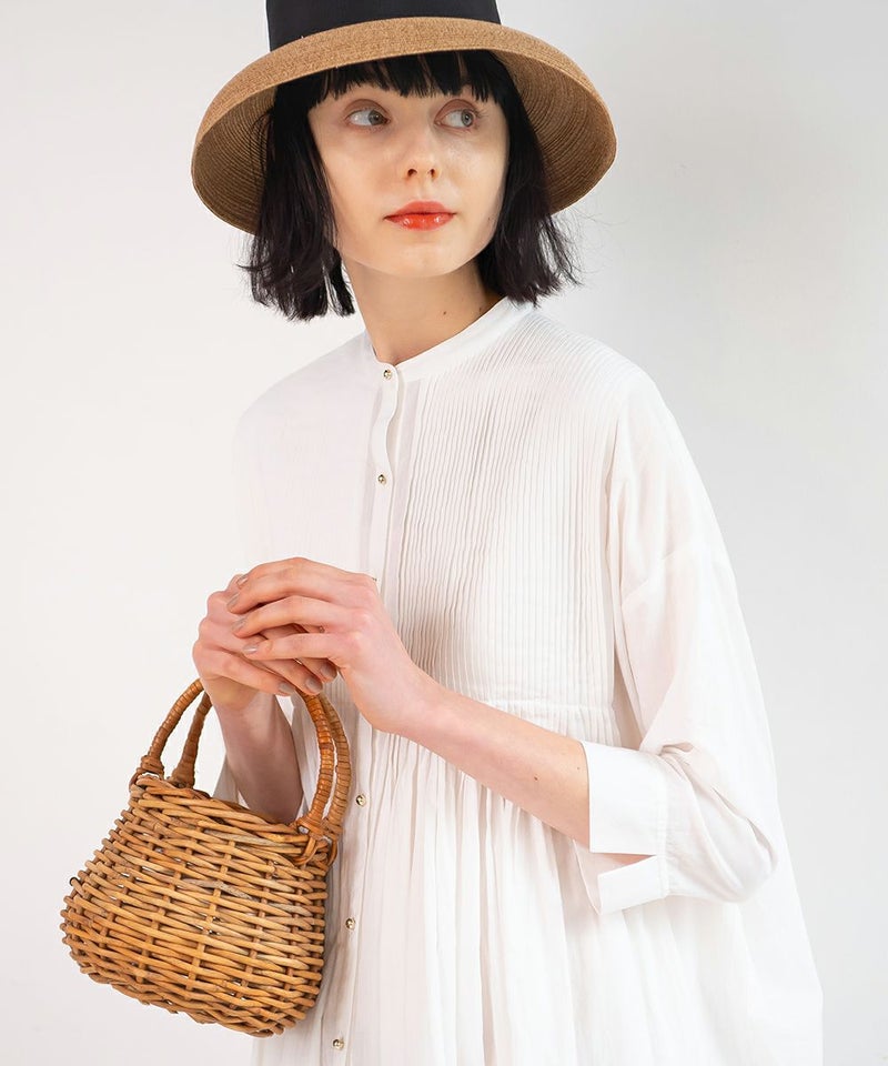 【SALE】 レディース ワンピース ピンタック ボリューム バンドカラー 7分袖 ロング シャツ ワンピース / フレンチ 上品 きれいめ 大人 春　COUPE LE COEUR [41PE03i002]