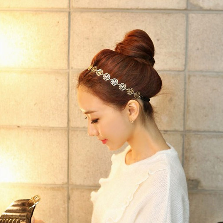 薔薇 アクセサリー 花 レディース フラワー フラワーリーフ ヘアゴム ヘアバンド リーフ カチューシャ 葉 ヘアアクセ ゴム 花柄