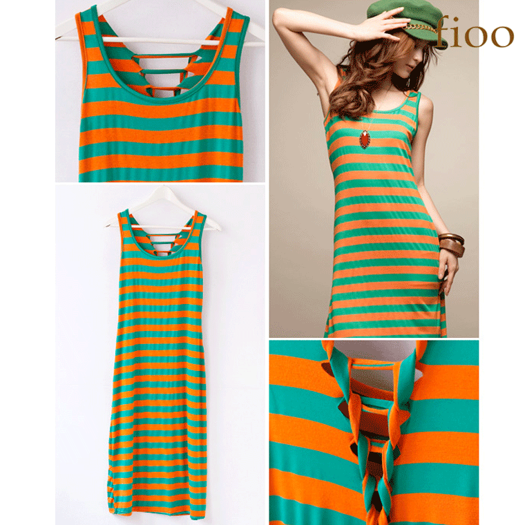 背中開きセクシー ノースリーブ マキシ丈ワンピース ボーダー レディース マキシ丈 ワンピース ロング丈