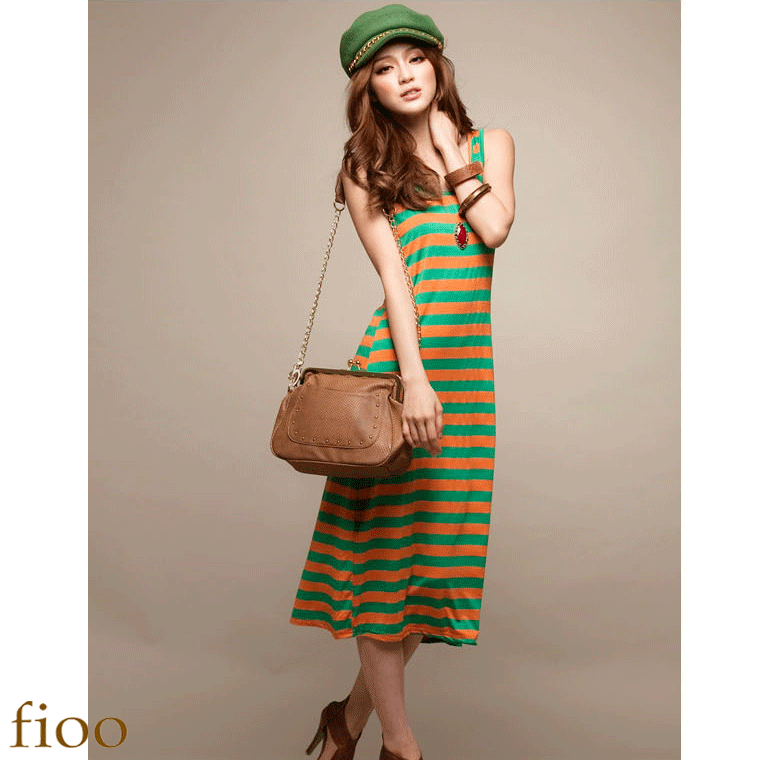 背中開きセクシー ノースリーブ マキシ丈ワンピース ボーダー レディース マキシ丈 ワンピース ロング丈