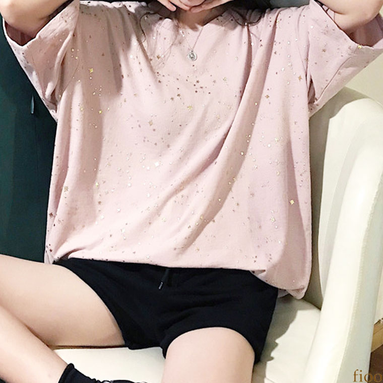 4カラー きらきらｔシャツ カワイイ コンサバ Sizemlxl キャリア ストリート ボーイッシュ ガーリー エスカワイイ レディース