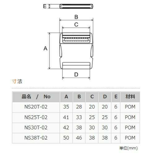 nifco(ニフコ)テープアジャスタープラスチックバックルNSシリーズ