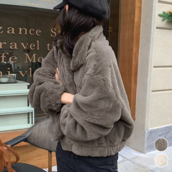 楽天市場】スタンドカラーボアジャケット レディース ジッパー