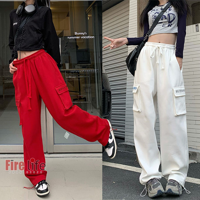 LOUNGEDRESS カーゴボリュームパンツ　レッド・Mサイズ 楽天市場】カーゴパンツ レッド レディース ワイドパンツ ダンスパンツ