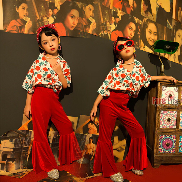 楽天市場】演出服 キッズダンス衣装 女の子 ファッションモデル レトロ 