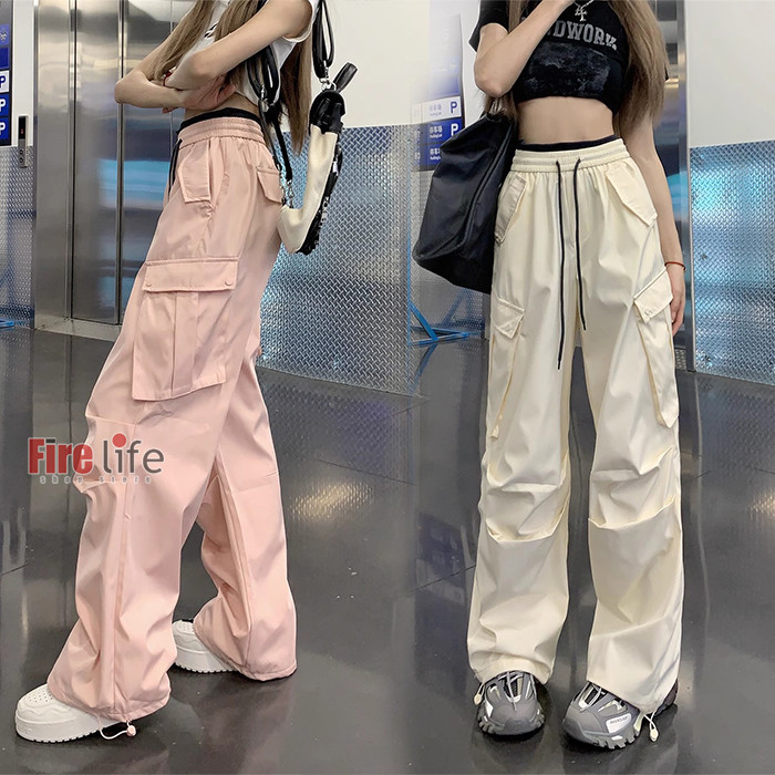 楽天市場】カーゴパンツ ピンク ホワイト ダンスパンツ ワイドパンツ