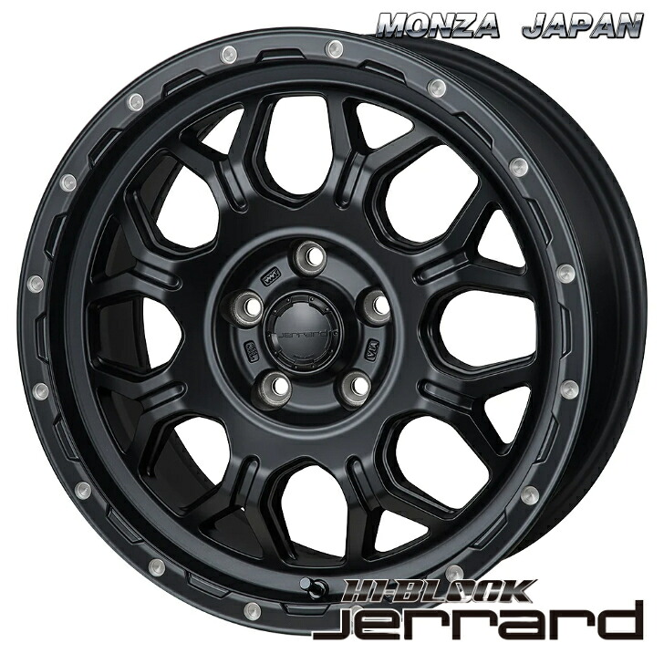 17×7.5J インセット +41 5-114.3 ホイール 4本 モンツァ ジャパン ハイブロック ジェラード ブラック