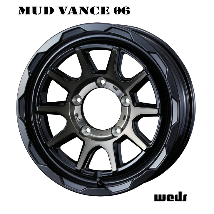 16×5.5J インセット+22 5H 139.7 新品 ホイール 4本Weds ウェッズ MUD VANCE 06 マッド ヴァンス ブラックジムニー|ファーストセレクト