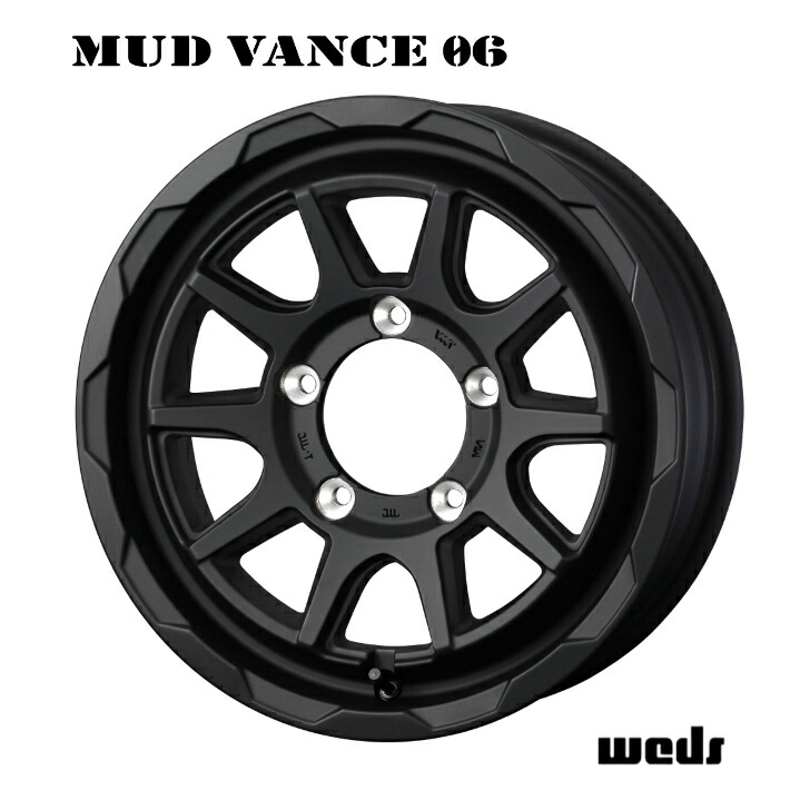 16&times;6.0J インセット-5 5H 139.7 新品 ホイール 4本Weds ウェッズ MUD VANCE 06 マッド ヴァンス ブラック｜ファーストセレクト