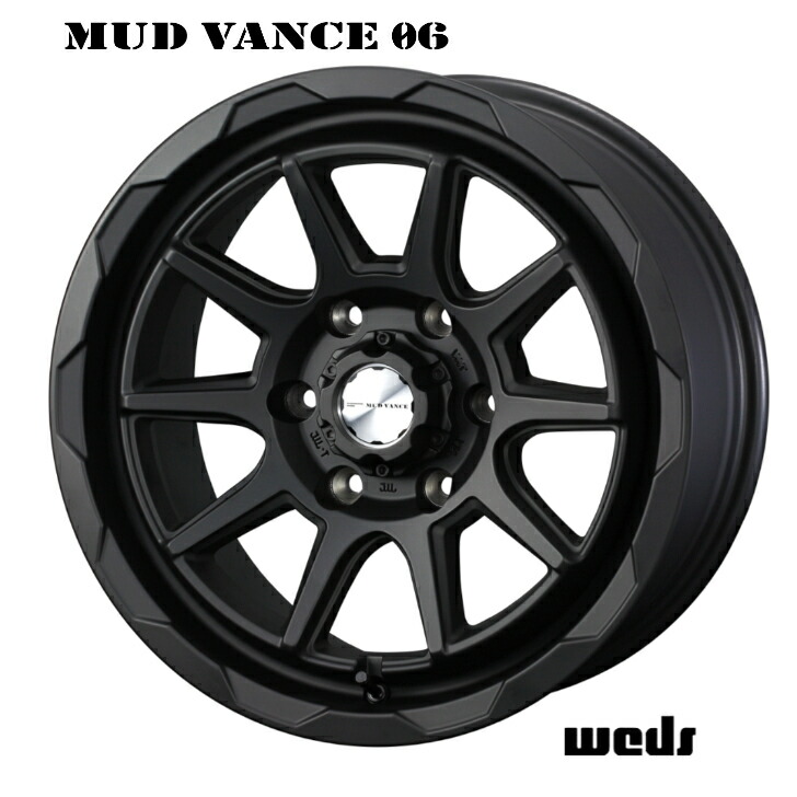 17×8.0J インセット +20 6H 139.7 新品 ホイール 4本 Weds ウェッズ MUD VANCE 06 マッド ヴァンス ブラック ハイラックス サーフ プラド FJクルーザー