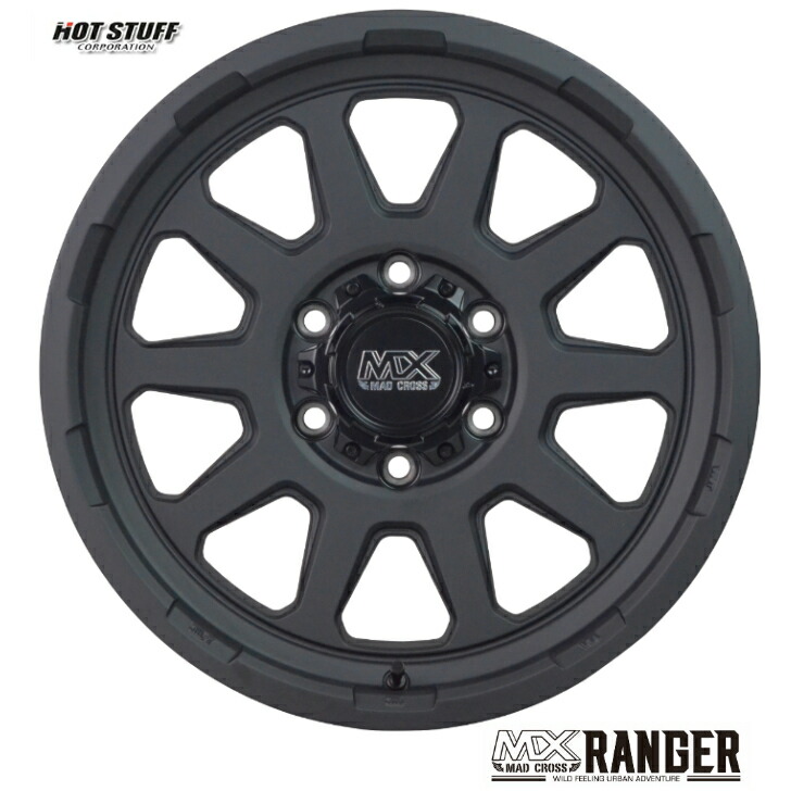 200系 ハイエース レジアスエース 15×6.0J インセット +33 6-139.7 新品 ホイール 4本 ホットスタッフ マッドクロス レンジャー ブラック
