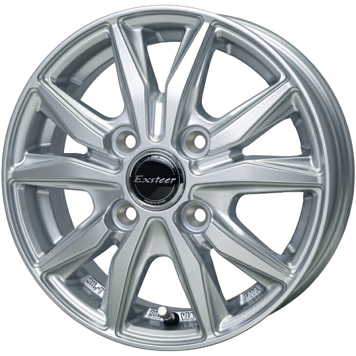 12&times;4.00B インセット+43 4-100 ホイール 4本ホットスタッフ エクスター ST エスティー シルバーNT100 クリッパー ミニキャブバン ハイゼット スクラム｜ファーストセレクト