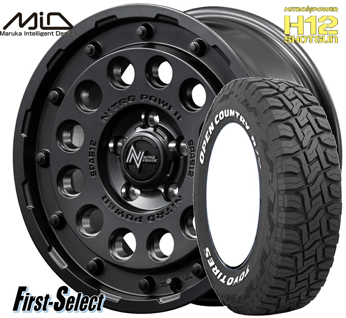 デリカD5ゴツゴツ系MID NITROPOWER H12 SHOTGUN16inch 7.0J +40 5H114.3バレルブラックTOYO オープンカントリーR/T225/70R16 ホワイトレタータイヤ & ホイール新品 4本|ファーストセレクト