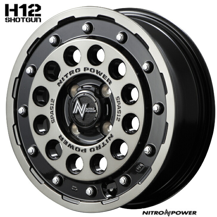 15×5.0J インセット+45 4-100 新品 ホイール 4本MID マルカ サービス ナイトロパワー H12 ブラックN-BOX ワゴンR ウェイク タント N-ONE MRワゴン|ファーストセレクト