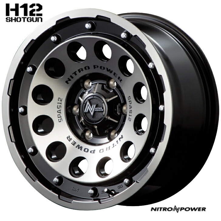 16×6.5J インセット +38 6-139.7 新品 ホイール 4本 MID マルカ サービス ナイトロパワー H12 ブラック 200系 ハイエース レジアスエース