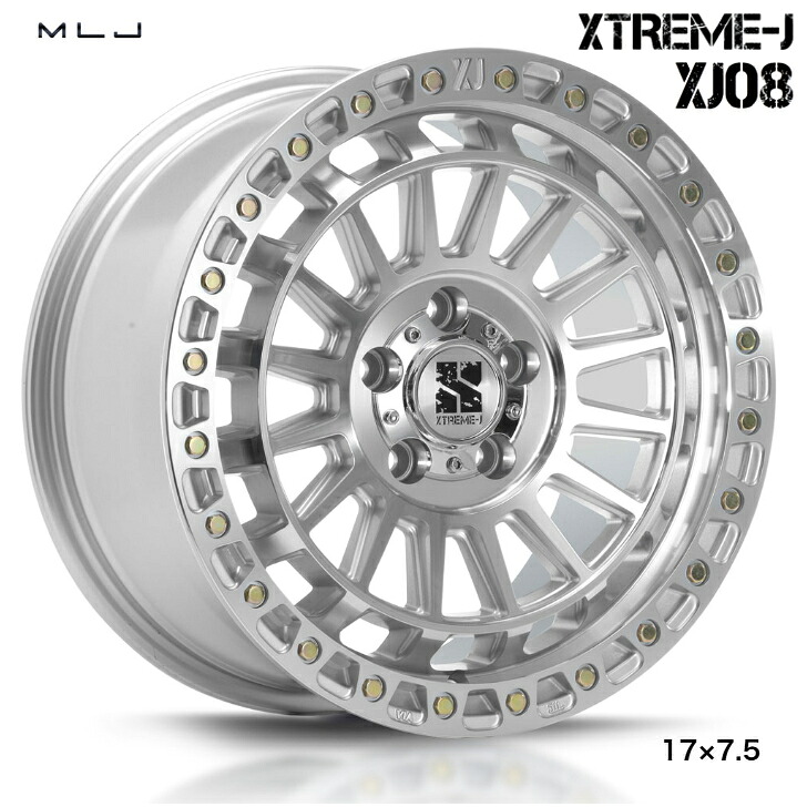 JEEP ジープ JK JL ラングラ—17×7.5J インセット +40 5-127 グロス マシーンドMLJ エクストリーム J XJ 08 新品 ホイール 4本|ファーストセレクト