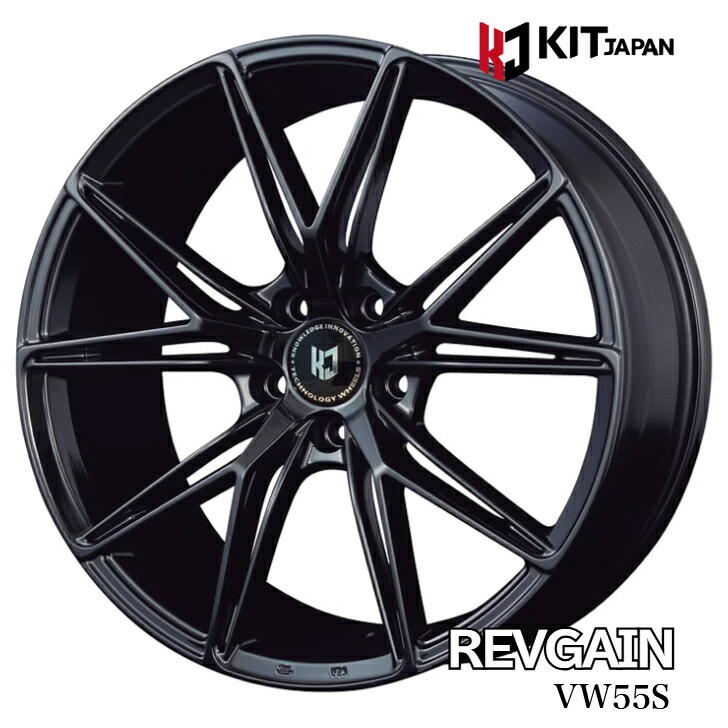 クラウン 200/210/220系 20&times;8.5J インセット +45 5-114.3 ブラックKIT ケイアイティ レヴゲイン レブゲイン VW55S新品 ホイール 4本｜ファーストセレクト 83,793円