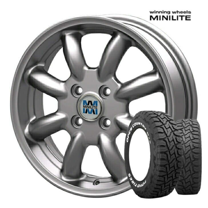 【送料込】MINILITE 14インチ4.5J +45 4本セット MINILITE ミニライト 14インチ 4H100 4.5J +45 1本 ホイール