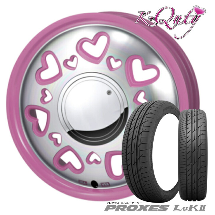 楽天市場】15×4.5J インセット +43 4H 100 ピンク165/55R15 75V 新品 