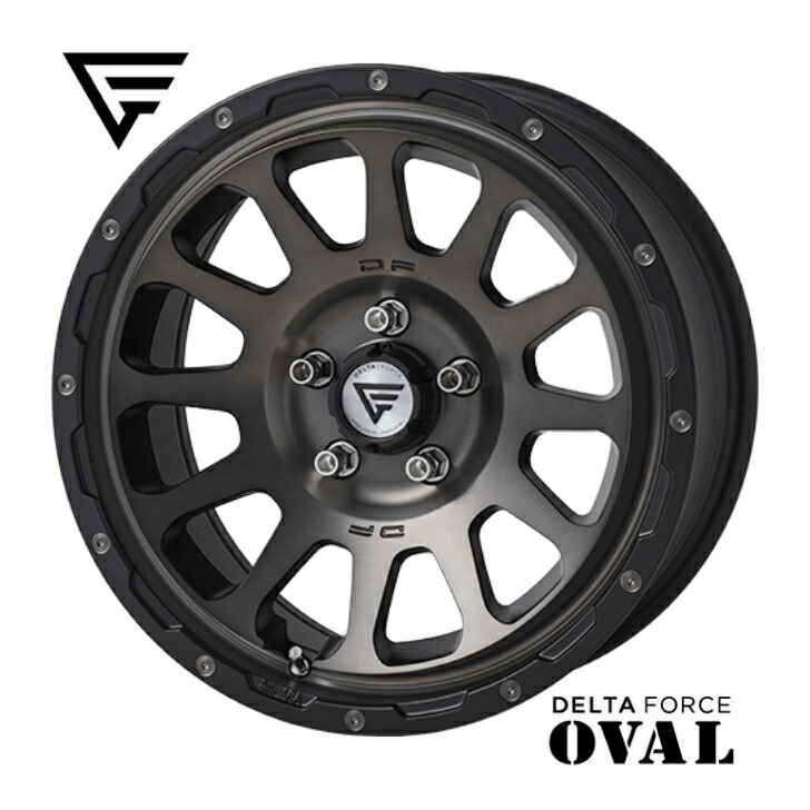 (最終値下げ)DELTA FORCE OVAL 17インチ　インセット32 DELTA FORCE OVAL 17インチ 7.0J +32 5-114.3 マットブラック 4