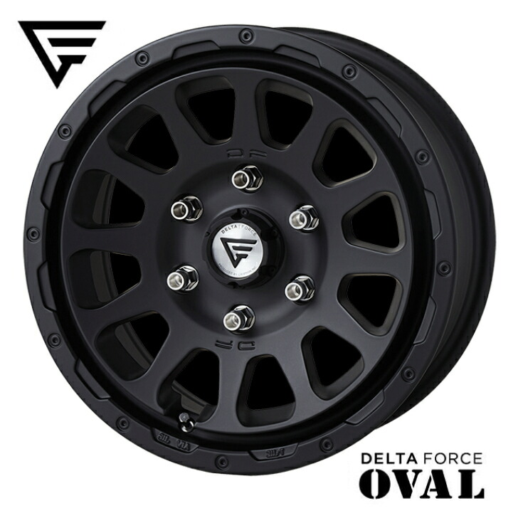 17×8.0J インセット +20 6H 139.7 新品 ホイール 4本 DELTA FORCE デルタ フォース OVAL オーバル ブラック For プラド ハイラックス FJクルーザー 等