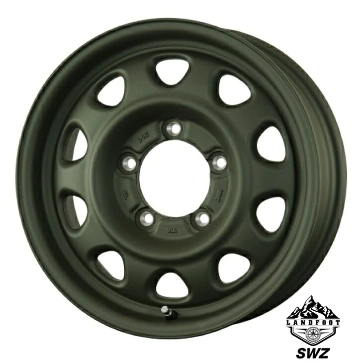 16×5.5J インセット +20 5-139.7 カーキTOPY LANDFOOT ランドフット SWZ レトロ かわいい 可愛い 鉄チン風 かっこいい|ファーストセレクト