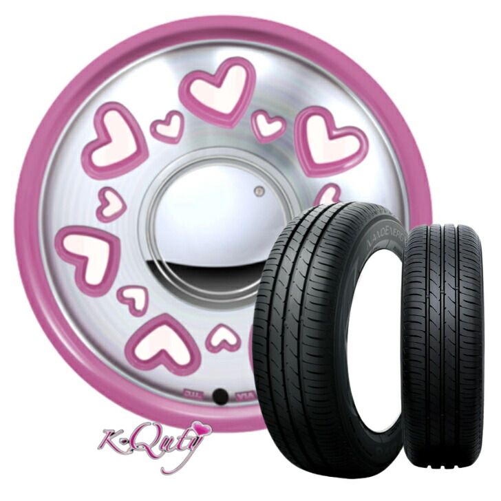 楽天市場】14×4.5J インセット +43 4H-100 ピンク 4本155/65R14 75H 