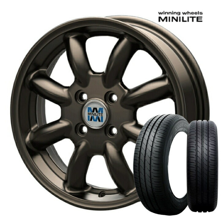 楽天市場】14×4.5J インセット +45 4-100 ホイール 4本MINILITE ミニ 