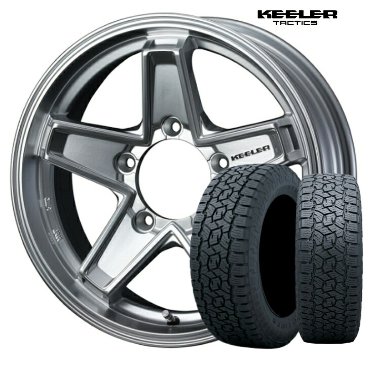 ジムニー JIMNY 新品 タイヤ ホイール 4本 シルバー ごつい 16×5.5J インセット +22 5H139.7 キーラー タクティクス 175/80R16 91S トーヨー オープン カントリー A/T スリー