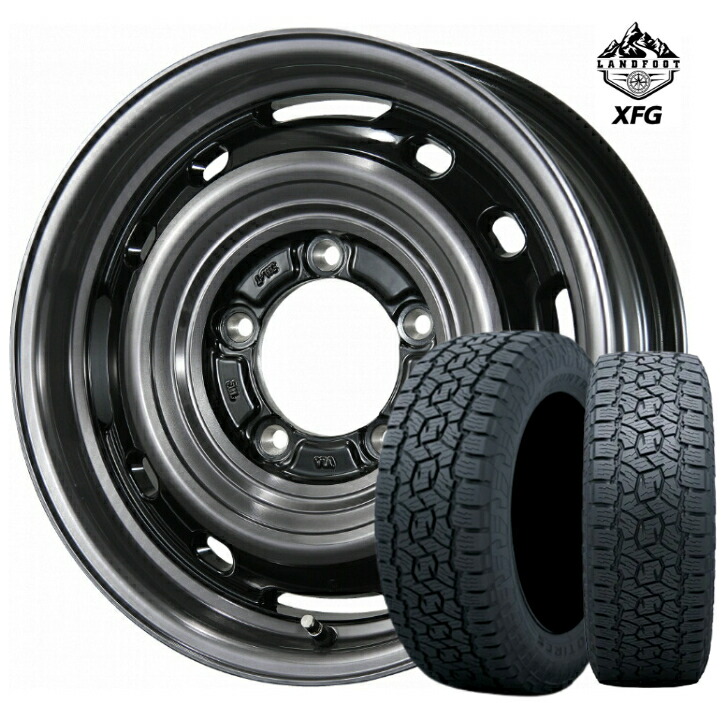 JIMNY スズキ ジムニー / 新品 タイヤ ホイール 4本 ポリッシュ 16×5.5J インセット +20 5H139.7 トピー ランドフット XFG 175/80R16 91S トーヨー オープン カントリー A/T スリー