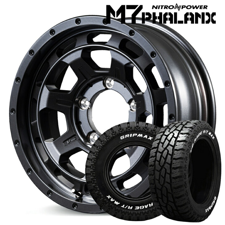 ジムニーシエラ ジムニーノマド JIMNY16×6.0J インセット-5 5-139.7 ブラックMID マルカサービス M7 ファランクスグリップマックス マッドレイジ R/T 185/85R16|ファーストセレクト